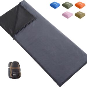 Lightweight Compact Adult Sleeping Bag for Backpacking, Camping & Hiking | 1.5lb ultralight,packs 4.7”x7.9".Stain-proof & waterproof shell, breathable nylon liner. For scouts, teens, hotel barrier use